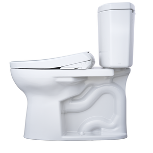 TOTO Drake® II WASHLET®+ S7A Two-Piece Toilet - 1.28 GPF - UNIVERSAL HEIGHT - MW4544736CEFG(A) / MW4544726CEFG(A) - Side View