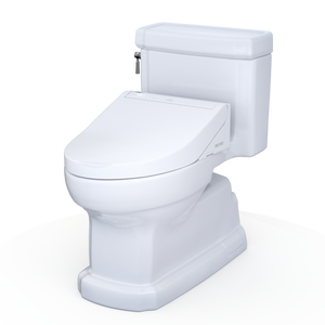 TOTO GUINEVERE WASHLET®+ C5 One-Piece Toilet - 1.28 GPF - MW9743084CEFG#01 - diagonal view