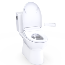 Load image into Gallery viewer, TOTO Glaston™ WASHLET®+ S5 Two-Piece Elongated 1.28 GPF - Universal Height - MW4723446CEFG#01 - diagonal open view