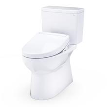 Load image into Gallery viewer, TOTO Glaston™ WASHLET®+ S5 Two-Piece Elongated 1.28 GPF - Universal Height - MW4723446CEFG#01 - diagonal view