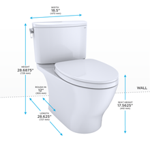 Load image into Gallery viewer, TOTO NEXUS® Two-Piece Toilet, 1.28 GPF, Elongated Bowl, Universal Height  - Dimensions