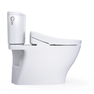 TOTO NEXUS® WASHLET®+ S5 Two-Piece Toilet - 1.28 GPF - MW4423446CEFG#01 - flush side view