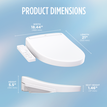 Load image into Gallery viewer, TOTO® S2 WASHLET®, Elongated, Cotton White - SW3346#01 - dimensions