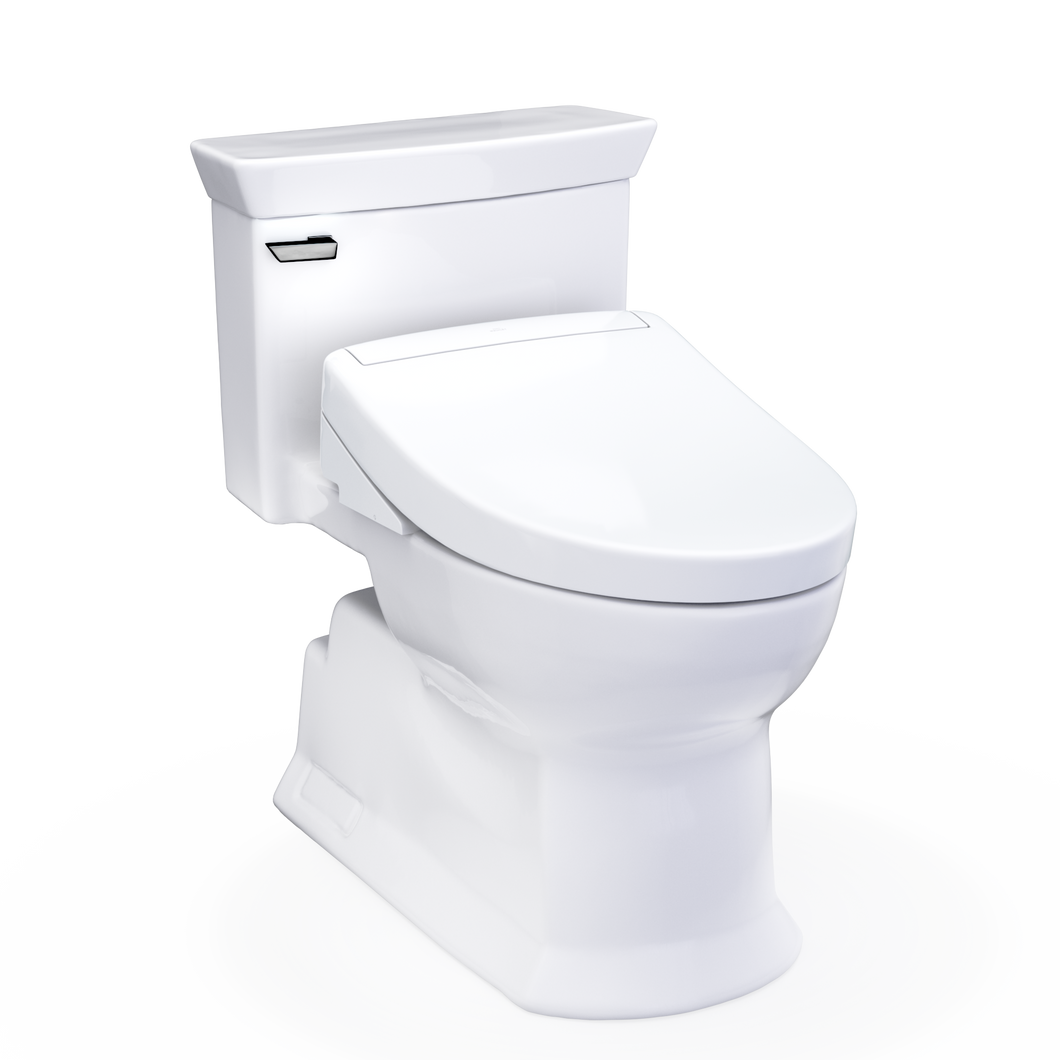TOTO Soirée® WASHLET+ S5 One-Piece Toilet - 1.28 GPF - Universal Height - MW9643446CEFG#01