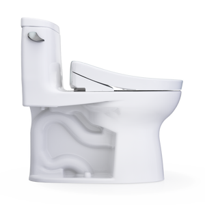 TOTO ULTRAMAX® II  WASHLET®+ S5 One-Piece Toilet - 1.28 GPF - MW6043446CEFG#01 - UNIVERSAL HEIGHT - flush side view
