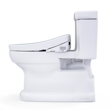Load image into Gallery viewer, TOTO® WASHLET®+ Eco Guinevere® Elongated 1.28 GPF Universal Height Toilet with S5 Bidet Seat, Cotton White - MW9743446CEFG#01 - side view