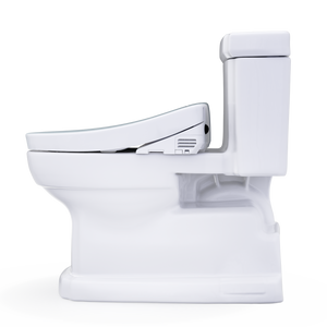 TOTO® WASHLET®+ Eco Guinevere® Elongated 1.28 GPF Universal Height Toilet with S5 Bidet Seat, Cotton White - MW9743446CEFG#01 - side view