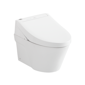 TOTO AP WASHLET®+ C5 WALL-HUNG TOILET - 1.28 GPF & 0.9 GPF - Matte Silver Push Plate - CWT4263084CMFG#MS