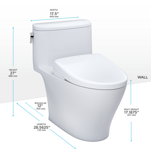 TOTO Nexus One-Piece + WASHLET dimensions