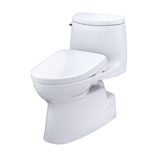 TOTO CARLYLE® II  WASHLET®+ S7A One-Piece Toilet - 1.28 GPF - Auto-Flush - MW6144736CEFGA#01 - UNIVERSAL HEIGHT - diagonal view