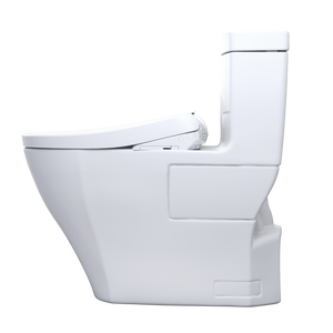 TOTO AIMES® WASHLET®+ S7 One-Piece Toilet - 1.28 GPF - MW6264726CEFG#01 - UNIVERSAL HEIGHT - left side image with panel