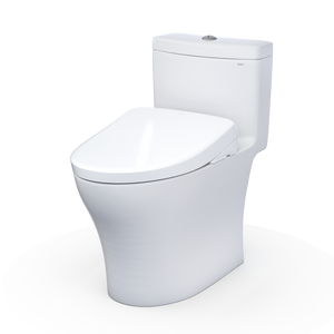 TOTO AQUIA® IV - WASHLET®+ S7A One-Piece Toilet - 1.28 GPF & 0.9 GPF - MW6464736CEMFGN(A) - Universal Height - diagonal view