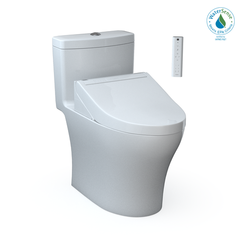TOTO AQUIA® IV - WASHLET®+ C5 One-Piece Toilet - 1.28 GPF & 0.9 GPF - MW6463084CEMFGN#01- Universal Height