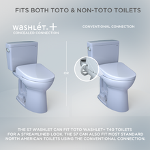 Load image into Gallery viewer, TOTO® S7A WASHLET® with Contemporary Lid, Elongated, Cotton White - SW4736AT40#01 - WASHLET+ Fit guide