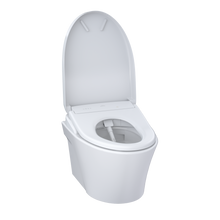 Load image into Gallery viewer, TOTO AP WASHLET®+ S7 WALL-HUNG TOILET - 1.28 GPF &amp; 0.9 GPF - Matte Silver Push Plate - CWT4264726CMFG#MS - lid open view