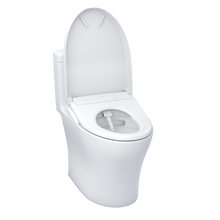 Load image into Gallery viewer, TOTO AQUIA® IV - WASHLET®+ S7A One-Piece Toilet - 1.28 GPF &amp; 0.9 GPF - MW6464736CEMFGN(A) - Universal Height - lid open