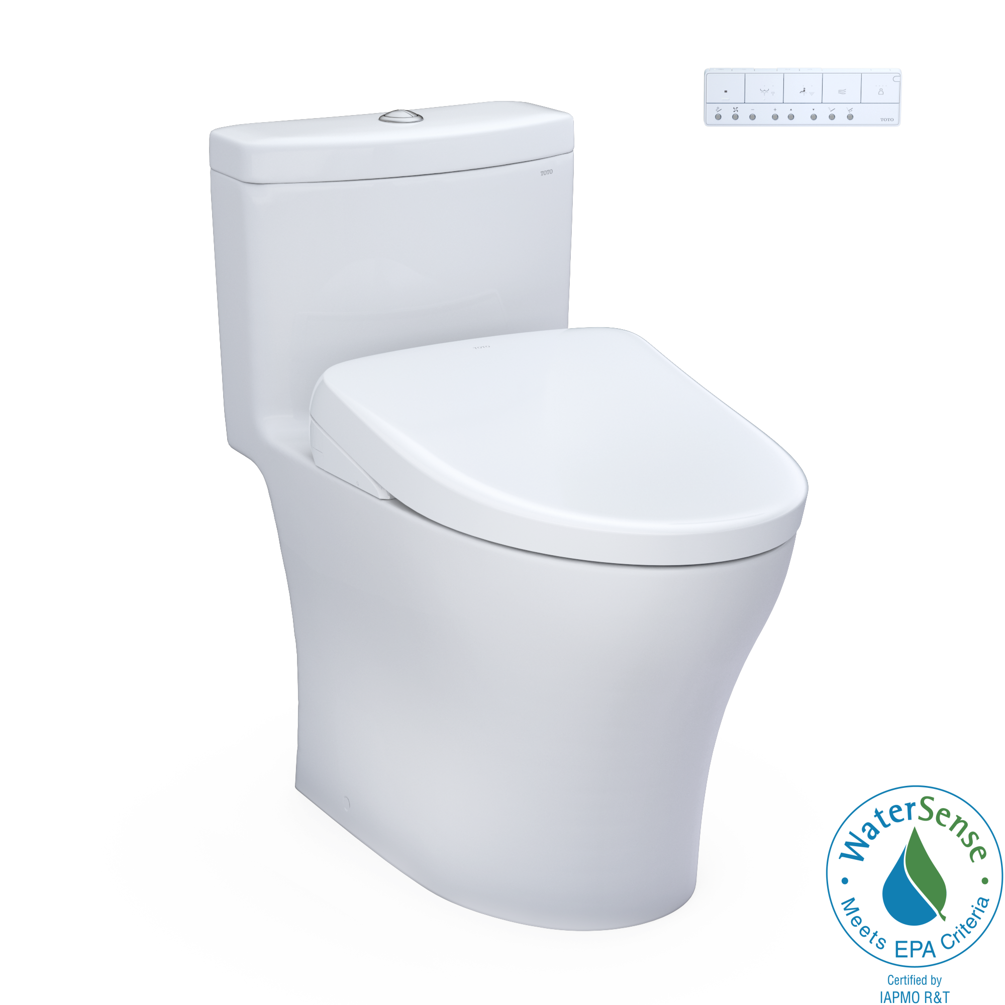 TOTO AQUIA® IV - WASHLET®+ S550E Two-Piece Toilet - 1.28 GPF & 0.9 GPF -  MW4463056CEMFGN#01 - Universal Height