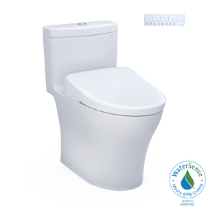 TOTO AQUIA® IV - WASHLET®+ S7 One-Piece Toilet - 1.28 GPF & 0.9 GPF - MW6464726CEMFGN(A) - Universal Height