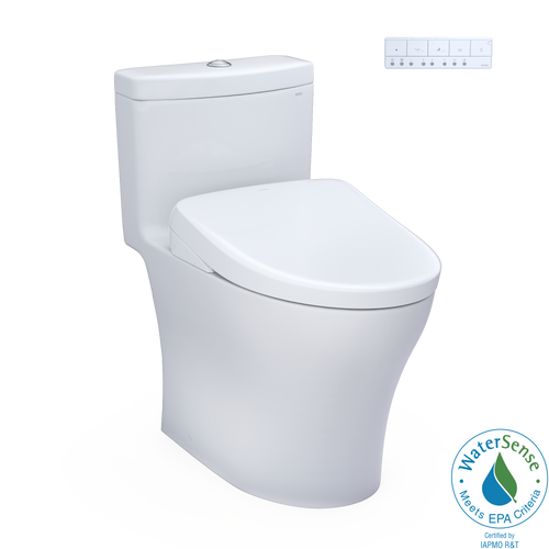 TOTO AQUIA® IV - WASHLET®+ S7A One-Piece Toilet - 1.28 GPF & 0.9 GPF - MW6464736CEMFGN(A) - Universal Height