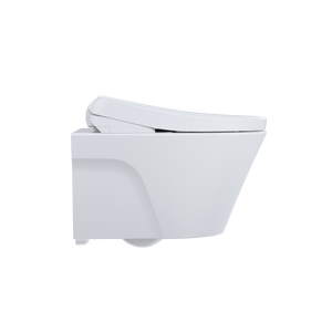 TOTO AP WASHLET®+ S7 WALL-HUNG TOILET - 1.28 GPF & 0.9 GPF - Matte Silver Push Plate - CWT4264726CMFG#MS - right side view