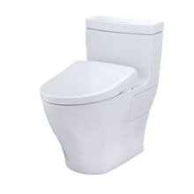 Load image into Gallery viewer, TOTO AIMES® WASHLET®+ S7 One-Piece Toilet - 1.28 GPF - MW6264726CEFG#01 - UNIVERSAL HEIGHT-  left diagonal image with panel