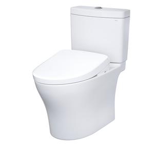 TOTO AQUIA® IV - WASHLET®+ S7A Two-Piece Toilet - 1.28 GPF & 0.9 GPF Auto-Flush - MW4464736CEMFGNA#01 - Universal Height - diagonal view