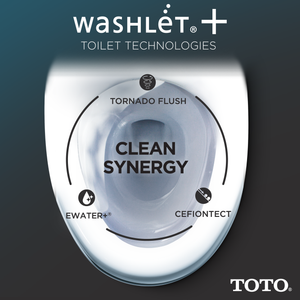 TOTO AQUIA® IV - WASHLET®+ S7A Two-Piece Toilet - 1.28 GPF & 0.9 GPF Auto-Flush - MW4464736CEMFGNA#01 - Universal Height - Clean Synergy