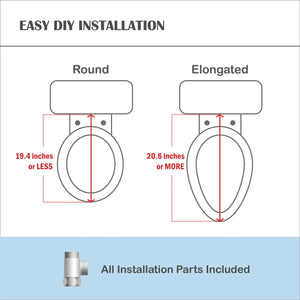 Lotus AT -908 sizing chart for round or elongated toilets