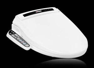 Lotus Hygiene ATS 909 Bidet Toilet Seat with PureStream® + Side Control - Elongated, diagonal view