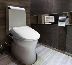 Bio Bidet BB-1000 Supreme Bidet Toilet Seat with Remote installed modern bathroom