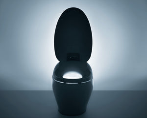 TOTO NEOREST® NX1 Dual Flush Toilet - 1.0 GPF & 0.8 GPF - MS900CUMFG#01 - seat open view with night light