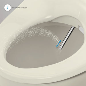 Brondell Swash 1400 Bidet toilet seat biscuit color oscillating stainless steel nozzle 