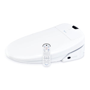 Brondell Swash 1400 Bidet toilet seat round with remote side view closed