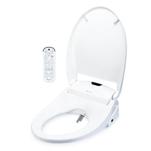 Load image into Gallery viewer, Brondell Swash 1400 Luxury bidet toilet seat with remote open view.