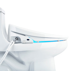 Brondell Swash 1400 bidet toilet seat side view with night light