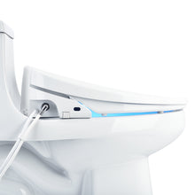 Load image into Gallery viewer, Brondell Swash 1400 Lyxury bidet toilet seat side view night light installed