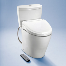 Load image into Gallery viewer, Toto Washlet S350e Round Bidet toilet seat installed