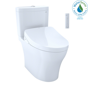 TOTO AQUIA® IV - Washlet®+ S500E Two-Piece Toilet - 1.28 GPF & 0.9 GPF - MW4463046CEMFGN#01 - UNIVERSAL HEIGHT
