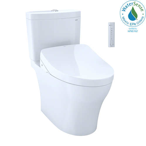 TOTO AQUIA® IV - WASHLET®+ S550E Two-Piece Toilet - 1.28 GPF & 0.9 GPF -  MW4463056CEMFGN#01 - Universal Height