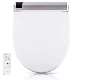 Lotus Hygiene ATS 2000 Bidet Toilet Seat with PureStream® + Remote - Elongated front view with remote