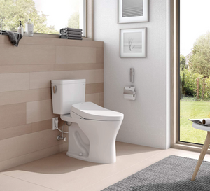 TOTO® DRAKE® WASHLET®+ S550E TWO-PIECE TOILET - 1.28 GPF - MW7763056CEFG#01 - UNIVERSAL HEIGHT - bathroom installed