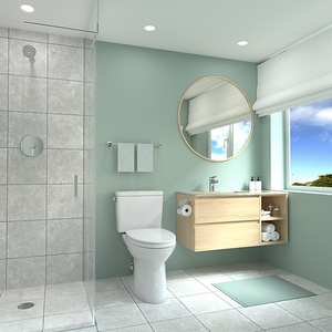 TOTO DRAKE® Two-Piece Toilet, 1.6 GPF, Elongated Bowl - REGULAR HEIGHT - MS776124CSG01 - installed in modern bathroom