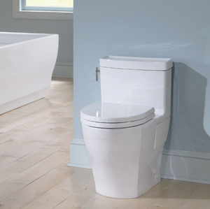TOTO AIMES® One-Piece Toilet, 1.28GPF, Elongated Bowl - UNIVERSAL HEIGHT - MS626124CEFG#01 - installed  in large bathroom