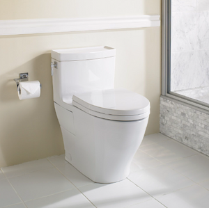 TOTO AIMES® One-Piece Toilet, 1.28GPF, Elongated Bowl - UNIVERSAL HEIGHT - MS626124CEFG#01 - installed