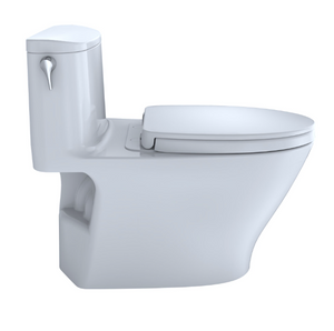 TOTO NEXUS® One-Piece Toilet, 1.28 GPF, Elongated Bowl - Universal Height - MS642124CEFG#01- Side view with flush lever