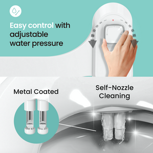 VOVO VM-001D Non-electric Bidet Attachment, Metal Coated Dual Nozzle System explanation of features