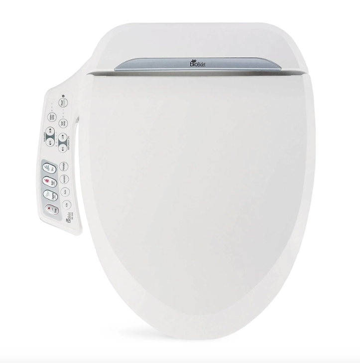 Bio Bidet BB-600 Ultimate Bidet Toilet Seat - Elongated, White  with side panel