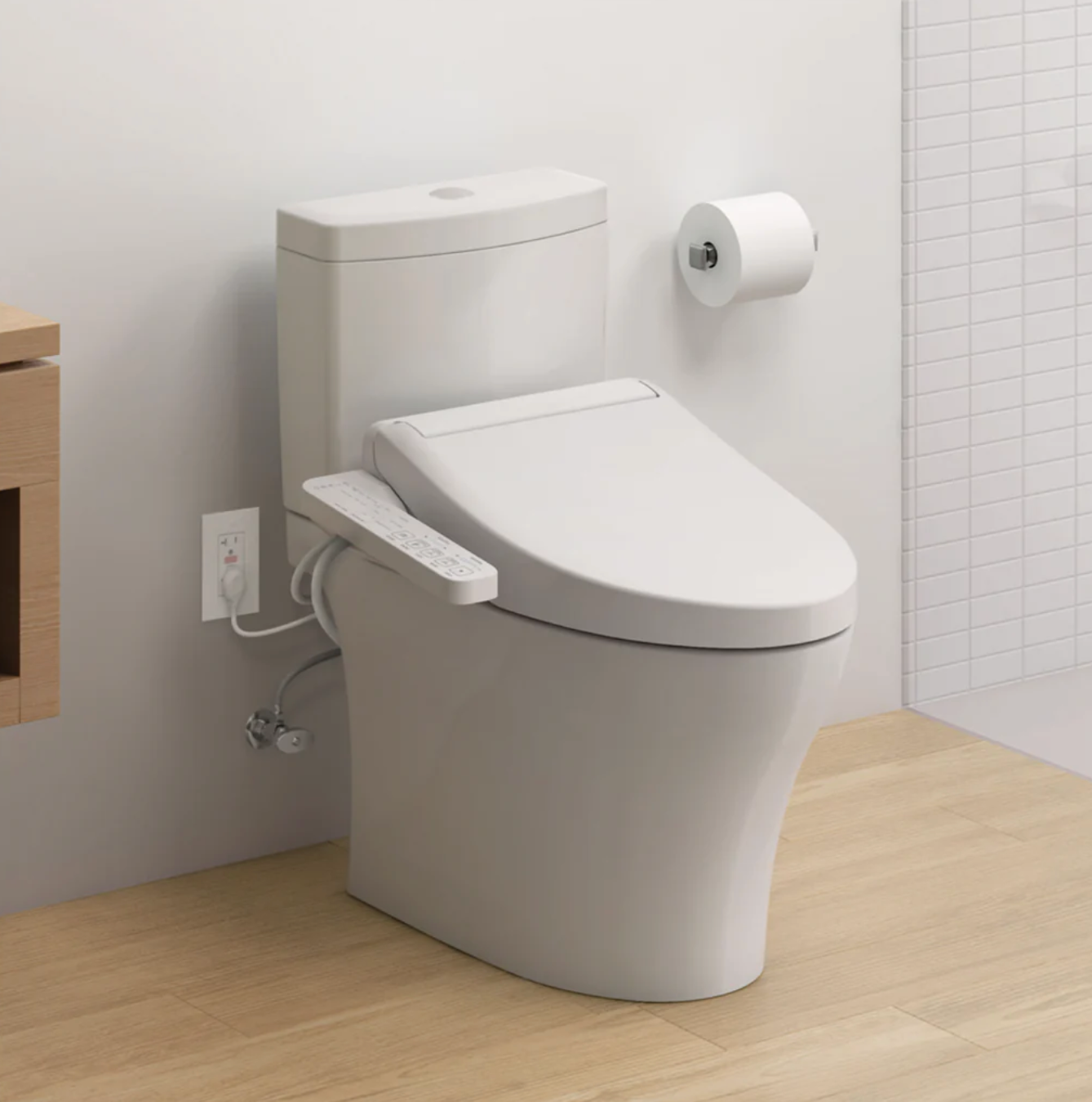 TOTO® WASHLET® C2 - Elongated with Side Panel, White TOTO® WASHLET® C2 - Elongated with Side Panel, White