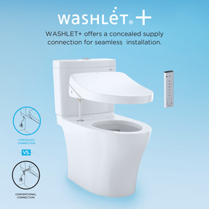 TOTO AQUIA® IV - Washlet®+ S550E Two-Piece Toilet - 1.28 GPF & 0.9 GPF - MW4463056CEMFGN#01  seamless integration