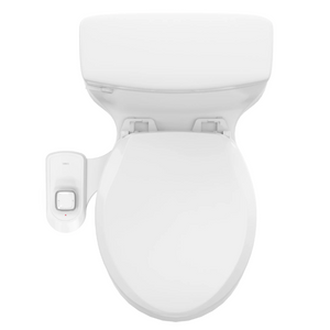 VOVO VM-001D Non-electric Bidet Attachment, Metal Coated Dual Nozzle System, toilet installed top view